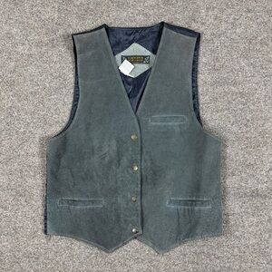 Vintage Grey Suede Vest Women’s L Western Rancher Southwest‎ Boho Retro Cowgirl